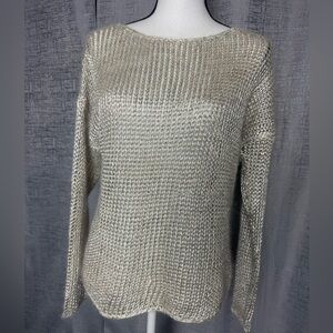 Vince Mohair & Silver Metallic Loose Knit Sweater - Size M (A179)